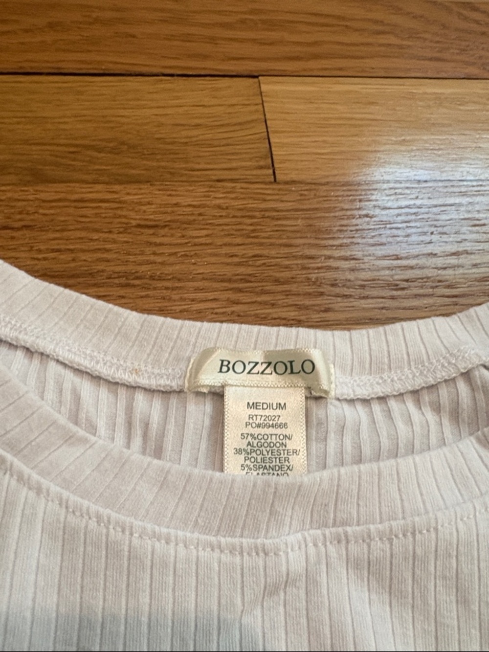 Bozzolo Ribbed Long Sleeve Top in Off-White - Picture 2 of 3